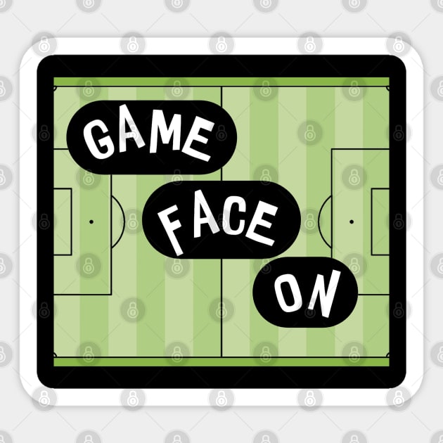 Game face on design stadium design  totes, phone cases, mugs, masks, hoodies, notebooks, stickers pins Sticker by Blueberry Pie 